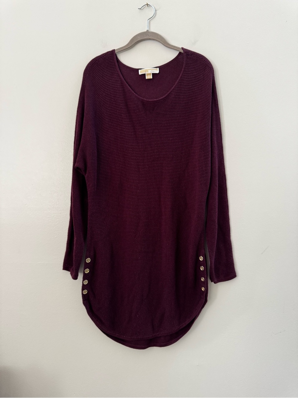 Michael Kors Maroon Burgundy Sweater Dress Long Sleeve Lightweight Medium